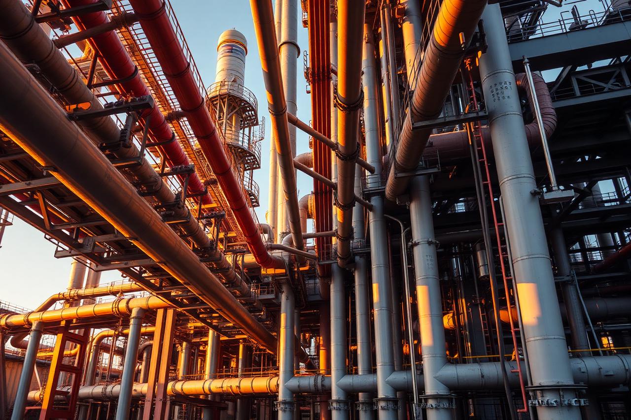 Petrochemical plant pipe rack